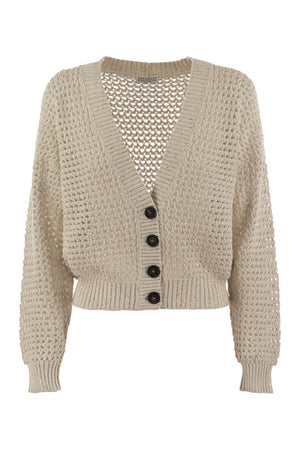 BRUNELLO CUCINELLI Cotton Cardigan for Women in Nude and Neutrals for SS24