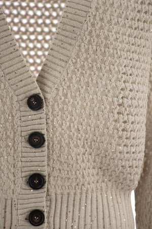 BRUNELLO CUCINELLI Cotton Cardigan for Women in Nude and Neutrals for SS24