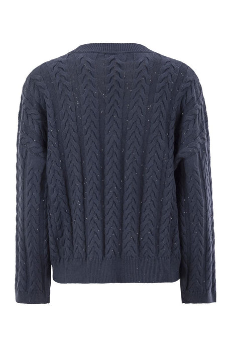 BRUNELLO CUCINELLI Dazzling Double Cable Knit T-Shirt