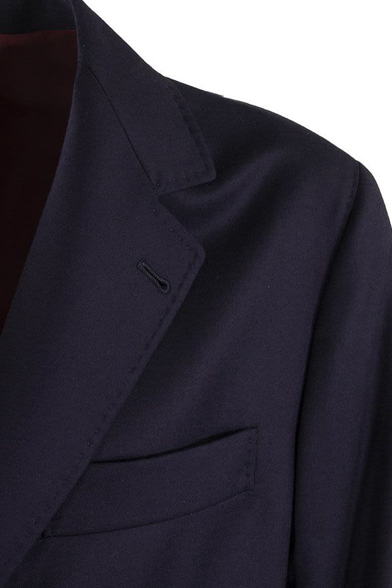 Blue Deconstructed Single-Breasted Jacket in Virgin Wool