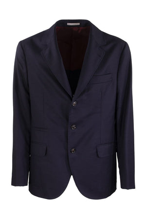 Blue Deconstructed Single-Breasted Jacket in Virgin Wool