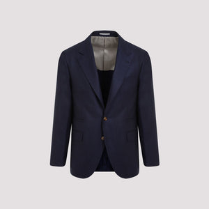 Blue Deconstructed Single-Breasted Jacket in Virgin Wool