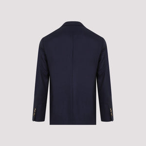 Blue Deconstructed Single-Breasted Jacket in Virgin Wool