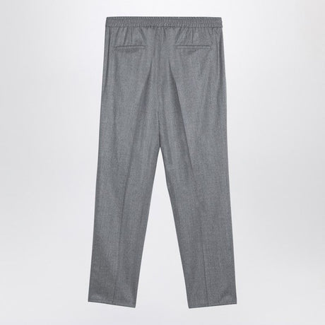 BRUNELLO CUCINELLI Elegant Light Grey Wool Drawstring Trousers