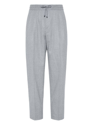 BRUNELLO CUCINELLI Luxury Virgin Wool Drawstring Joggers