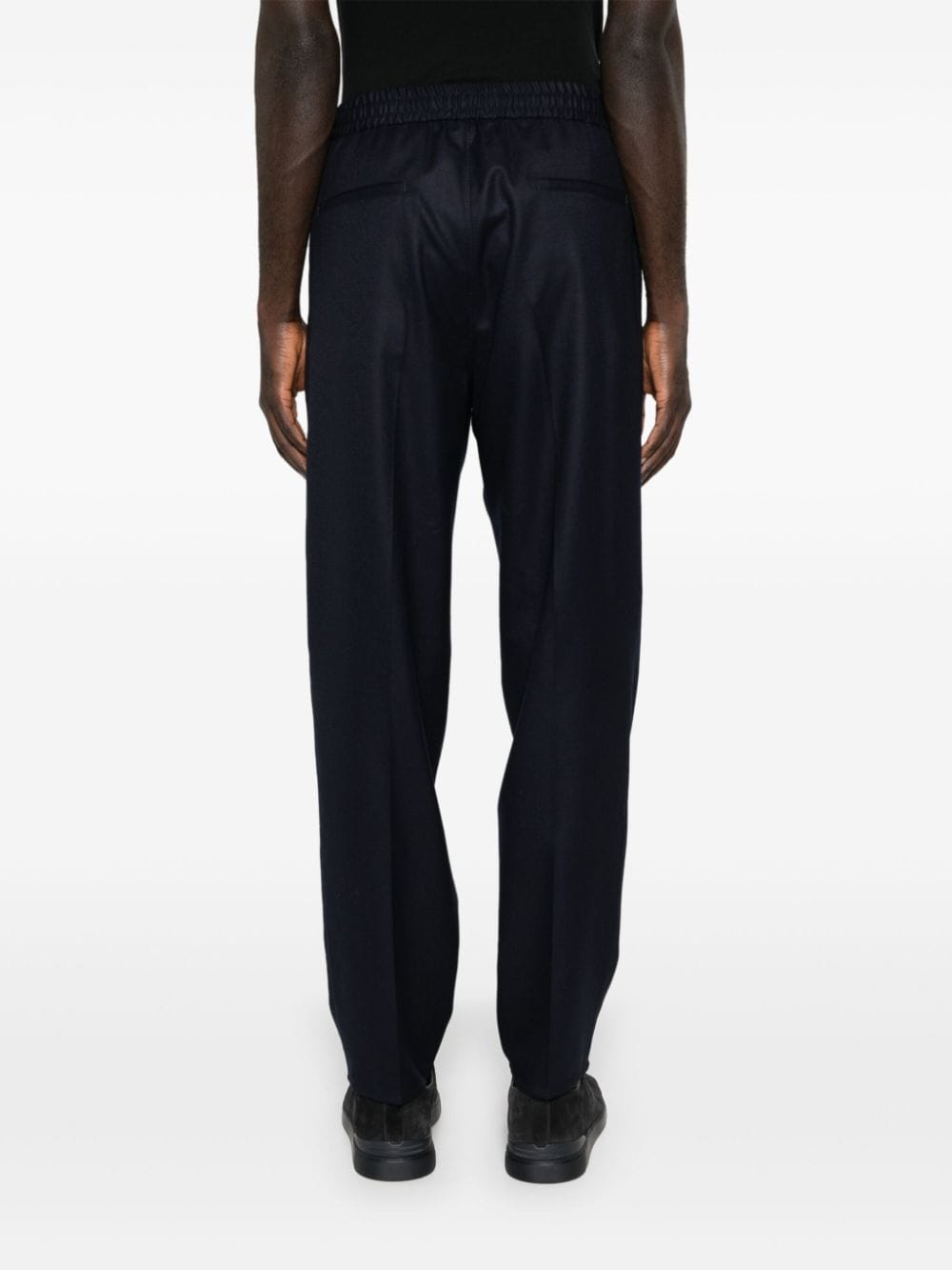 BRUNELLO CUCINELLI Navy Blue Tailored Wool Trousers