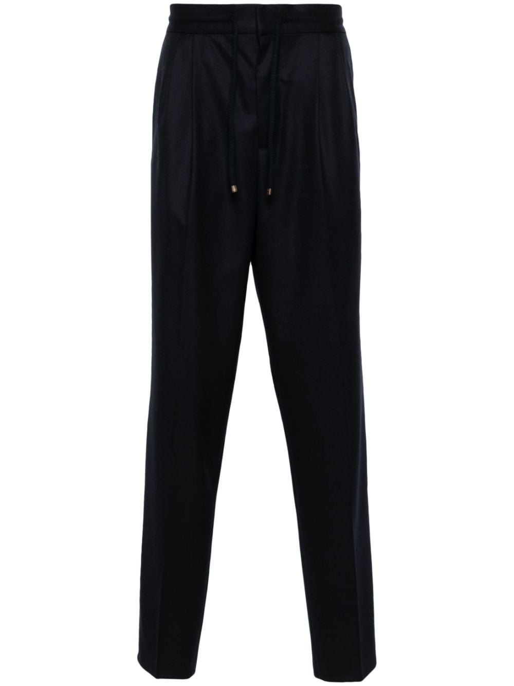 BRUNELLO CUCINELLI Navy Blue Tailored Wool Trousers