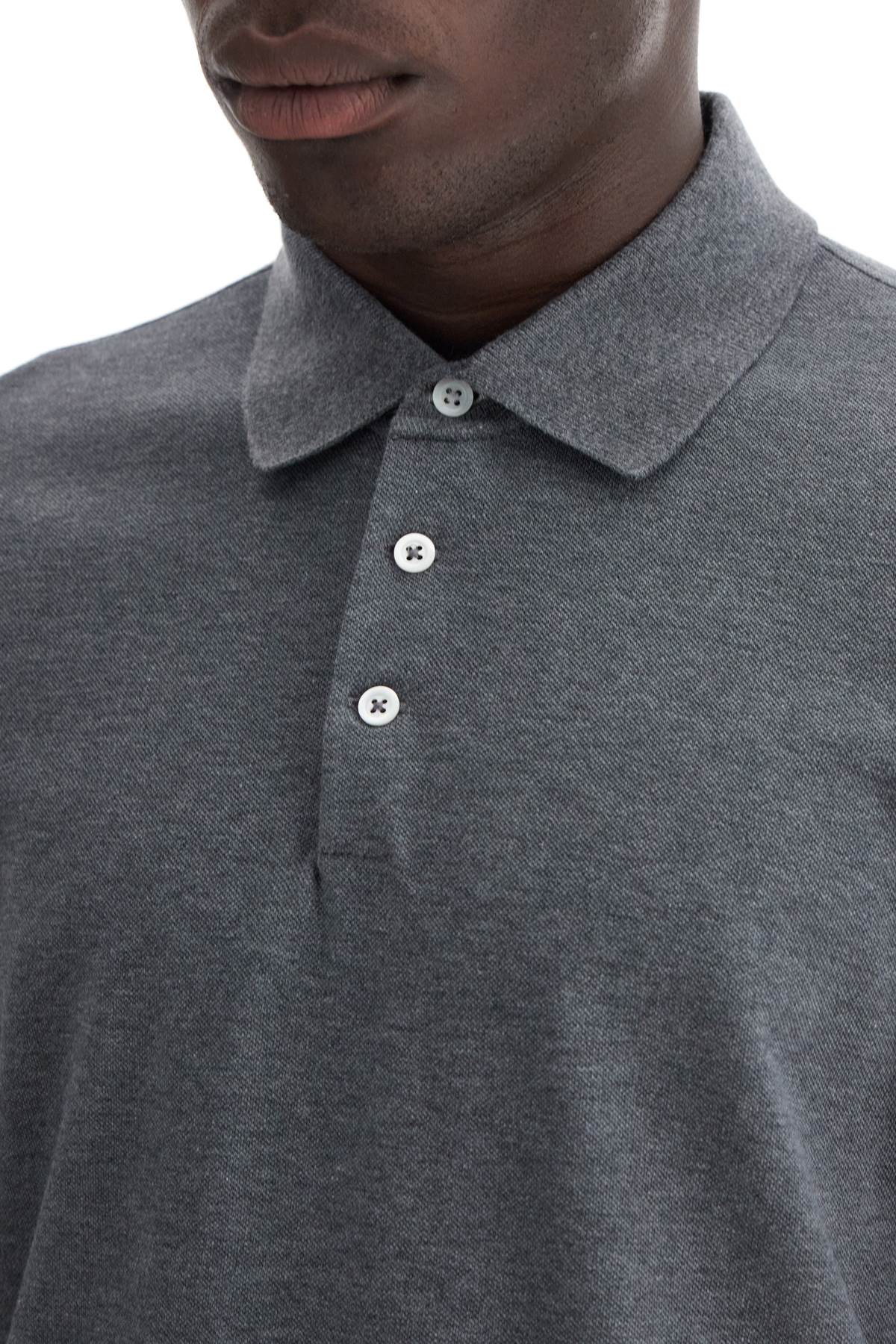 BRUNELLO CUCINELLI Luxury Long-Sleeved Cotton Polo Shirt