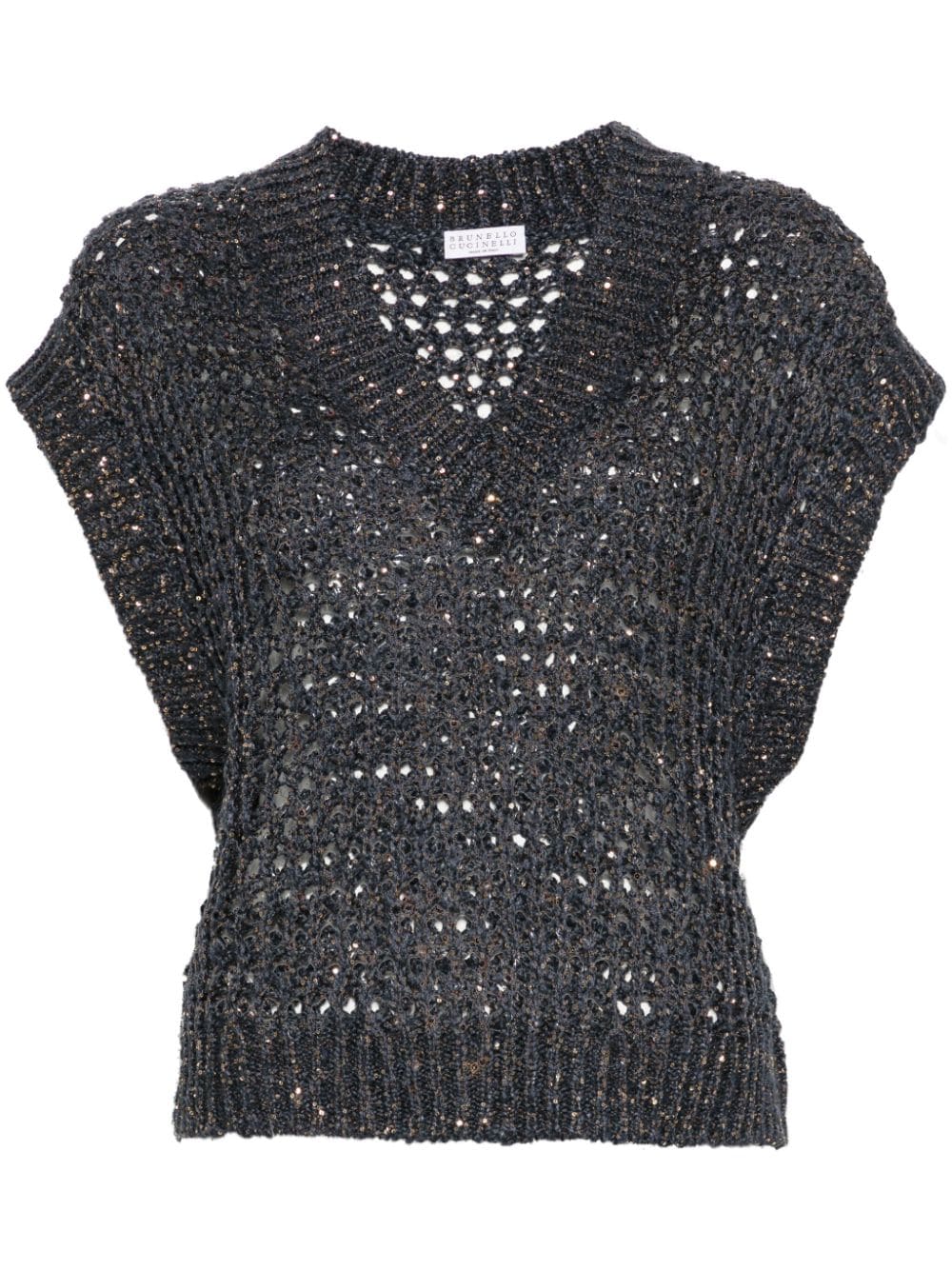 BRUNELLO CUCINELLI Dazzling Open Knit Vest for Women