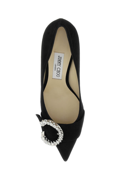 JIMMY CHOO Luxury Suede Pumps for Women - Pointed-Toe Design with Decorative Strap and Crystals