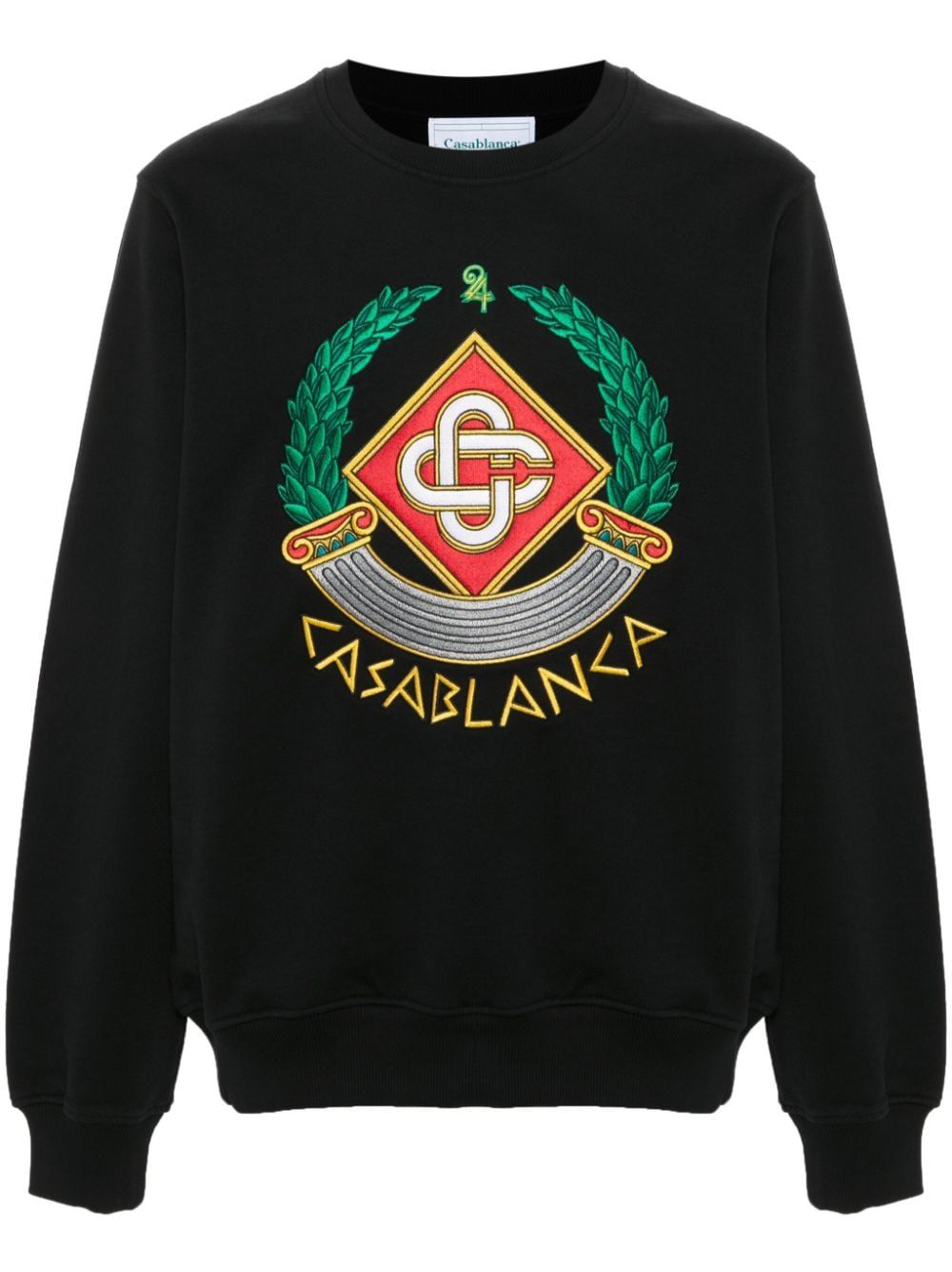 CASABLANCA Crest Embroidered Organic Cotton Sweatshirt