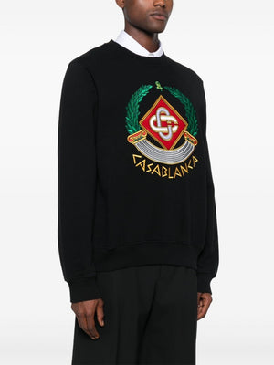 CASABLANCA Crest Embroidered Organic Cotton Sweatshirt