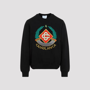 CASABLANCA Crest Embroidered Organic Cotton Sweatshirt