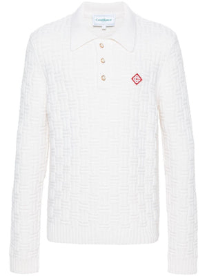 CASABLANCA Luxury White Wool Polo