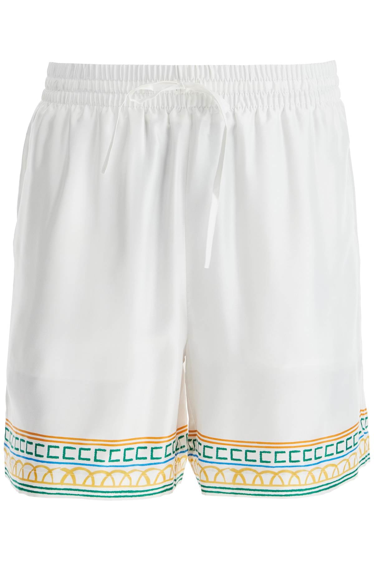 CASABLANCA Elegant Silk Bermuda Shorts with Artistic Print