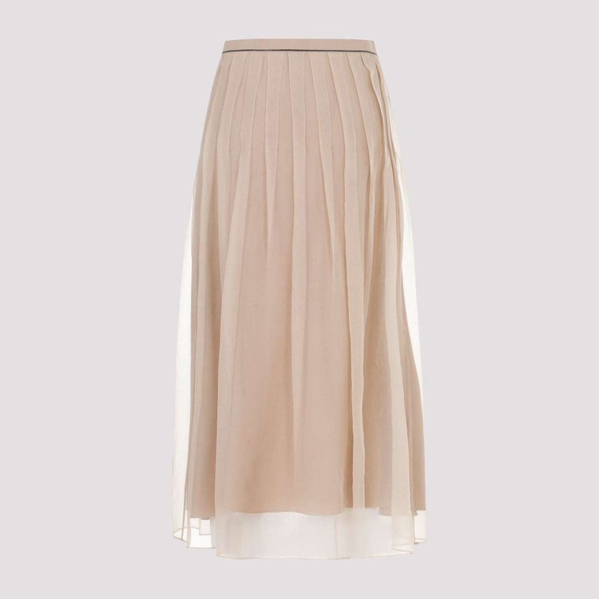 BRUNELLO CUCINELLI Beige Silk Skirt for Women - SS24 Collection