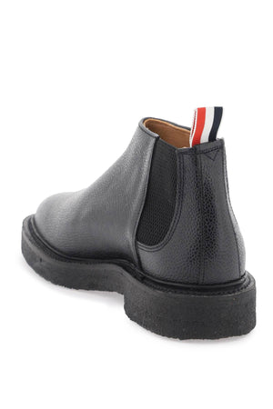 男士皮革中筒切尔西靴 - 黑色 (FW23)