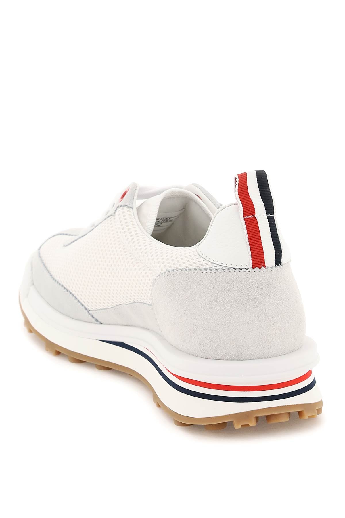 Men's Mesh Sneakers with Contrasting Suede Inserts and Tricolor Details