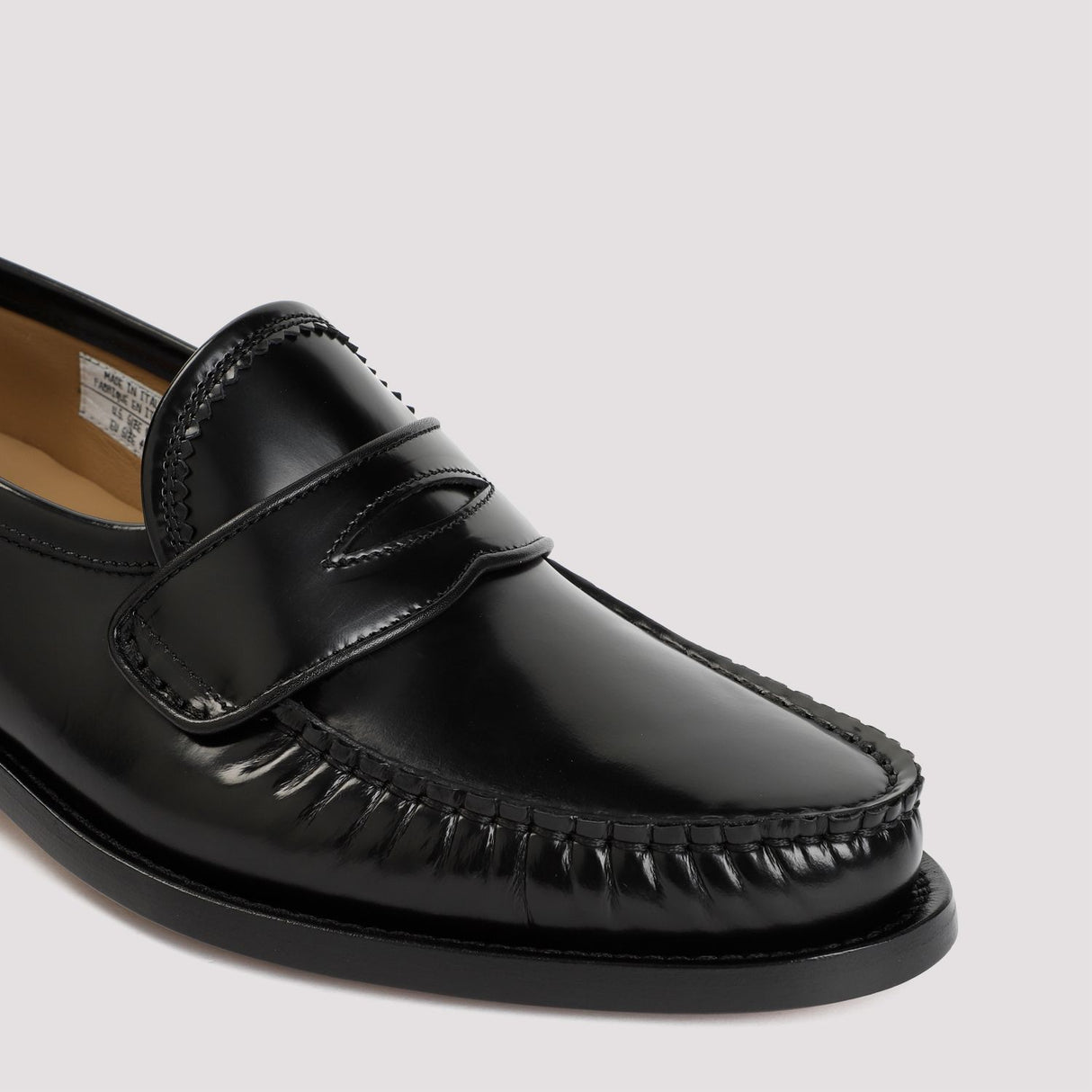 THOM BROWNE Black Pleated Varsity Loafers for Men - Spring/Summer 2024