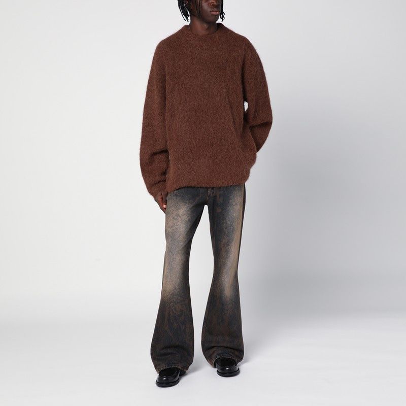 SÉFR Relaxed Fit Brown Alpaca-Blend Crew-Neck Jumper