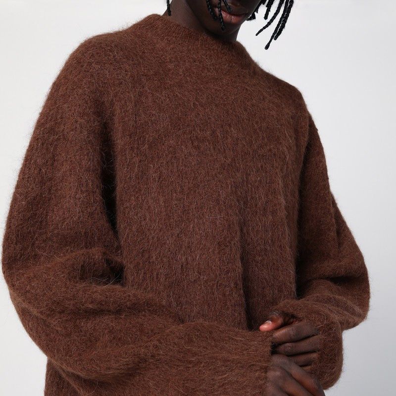 SÉFR Relaxed Fit Brown Alpaca-Blend Crew-Neck Jumper