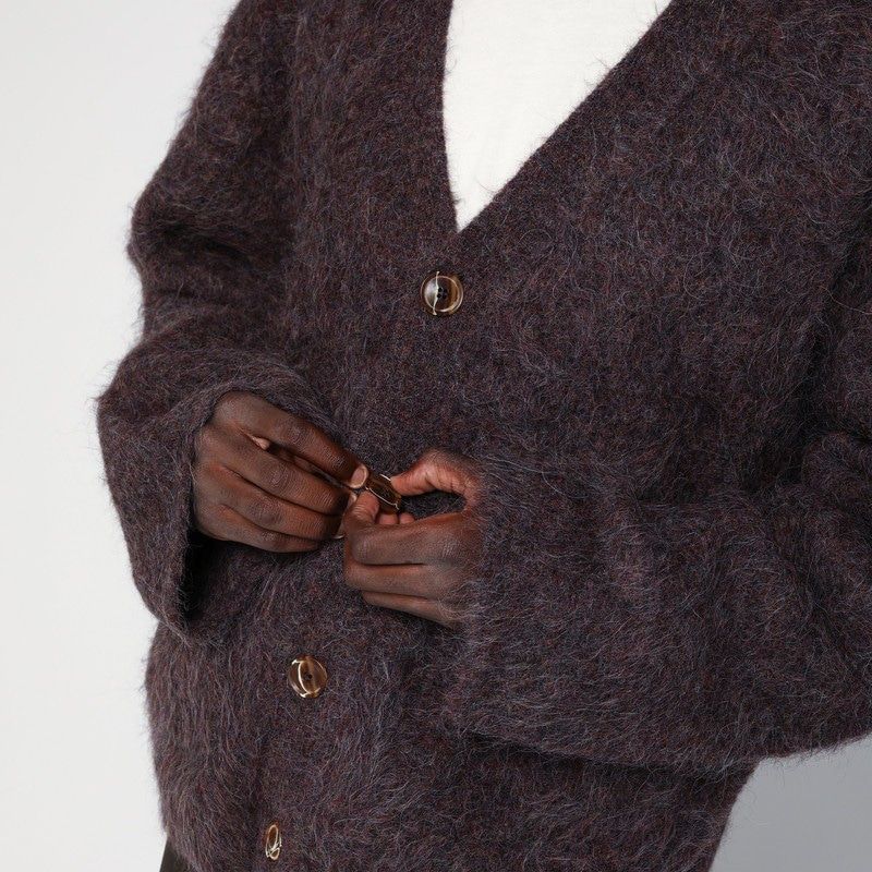 SÉFR Men's Lilac Alpaca-Blend Cardigan