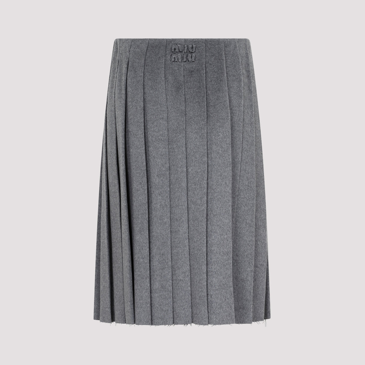 灰色纯羊毛和羊绒女士裙子 - SS23款