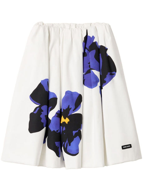 MIU MIU Floral Midi Skirt for Women