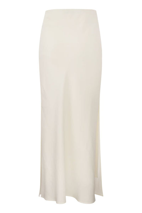 BRUNELLO CUCINELLI White Maxi Skirt with Fluid Bias for Women