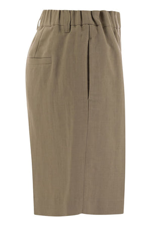 BRUNELLO CUCINELLI Elegant Gathered Waist Bermuda Shorts