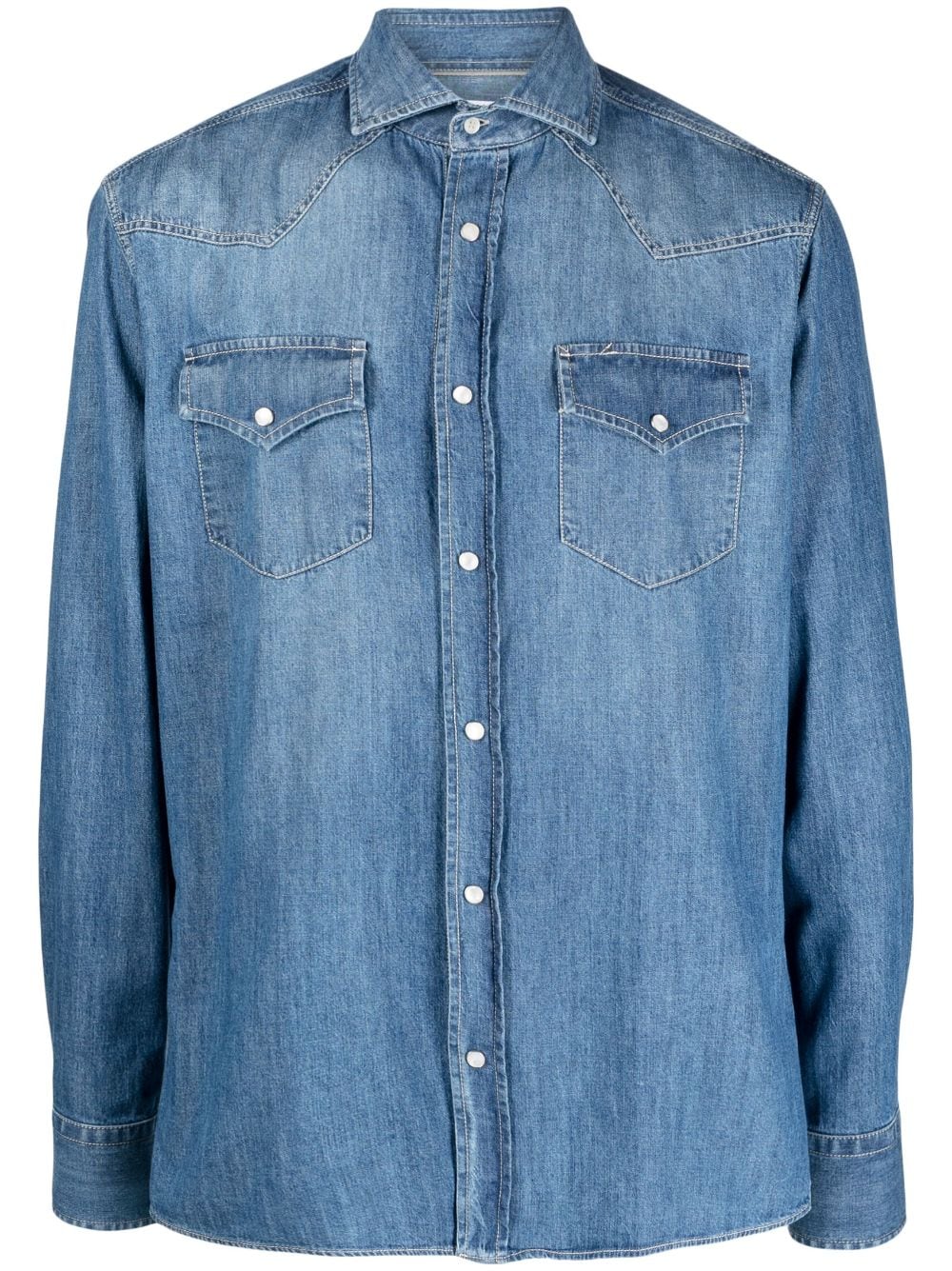 BRUNELLO CUCINELLI Men's Classic Denim Shirt - Timeless Style for FW24