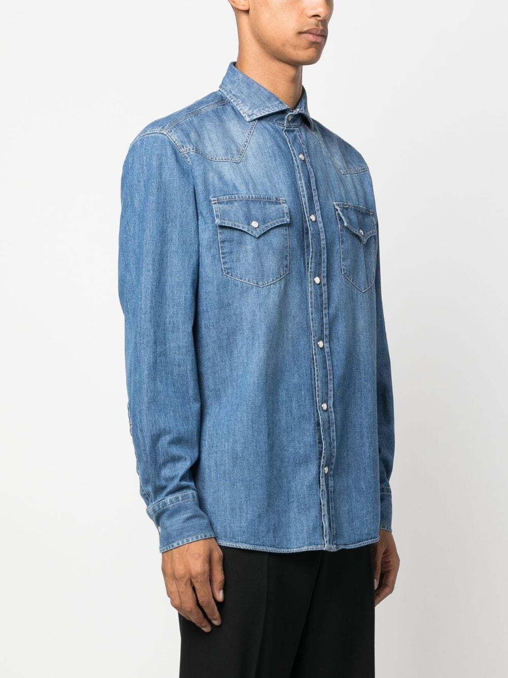 BRUNELLO CUCINELLI Men's Classic Denim Shirt - Timeless Style for FW24