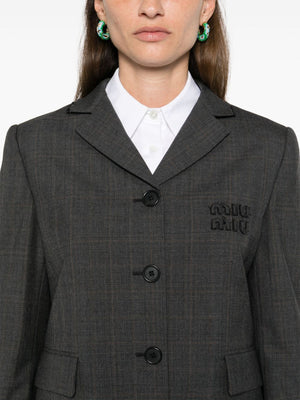 MIU MIU Chic Prince of Wales Jacket for Women