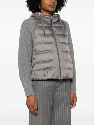 BRUNELLO CUCINELLI Luxury Wool-Cashmere Padded Jacket with Monili Detail