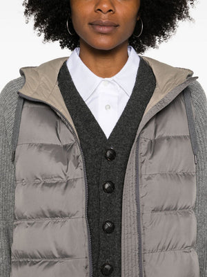 BRUNELLO CUCINELLI Luxury Wool-Cashmere Padded Jacket with Monili Detail