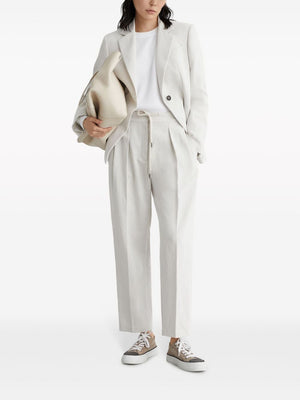 BRUNELLO CUCINELLI Slouchy Cotton-Linen Pants (Size IT 40) - Effortless Chic for SS24