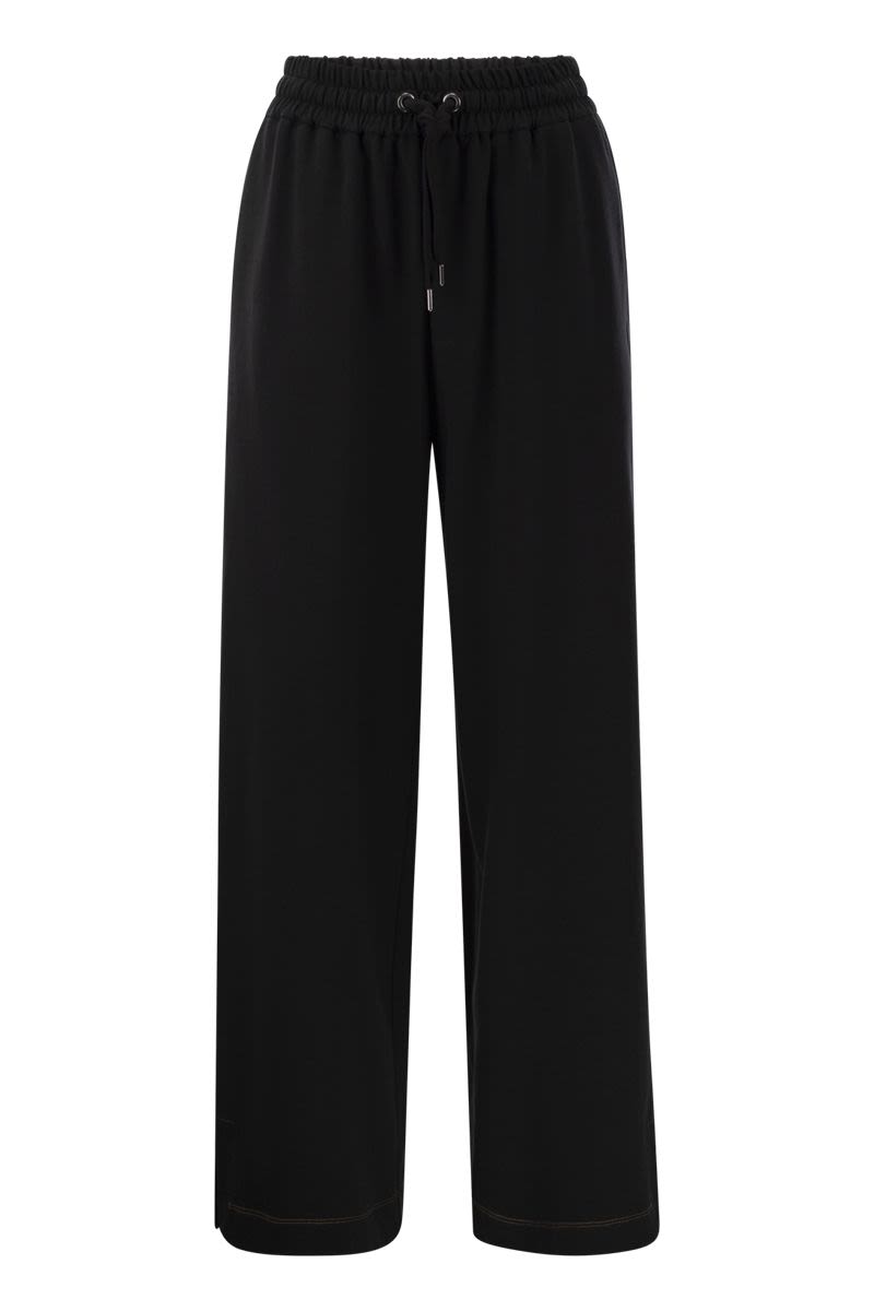 BRUNELLO CUCINELLI High-Waisted Elastic Sweatpants with Contrast Stitching