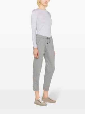 BRUNELLO CUCINELLI Women's Grey Training Shorts for the 2024 Season