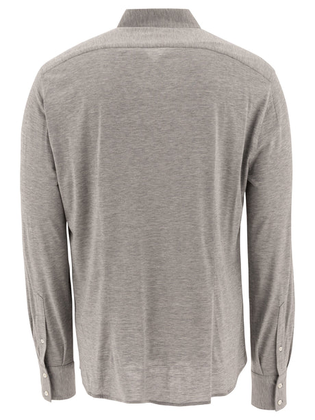 BRUNELLO CUCINELLI Lightweight Silk and Cotton Long Sleeve T-Shirt for Men