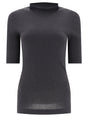 BRUNELLO CUCINELLI Sleek Cotton Ribbed T-shirt with Monili Detail