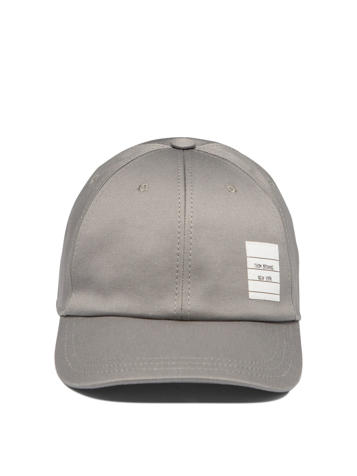 THOM BROWNE Gray Baseball Cap with Logo Patch for Men - FW24