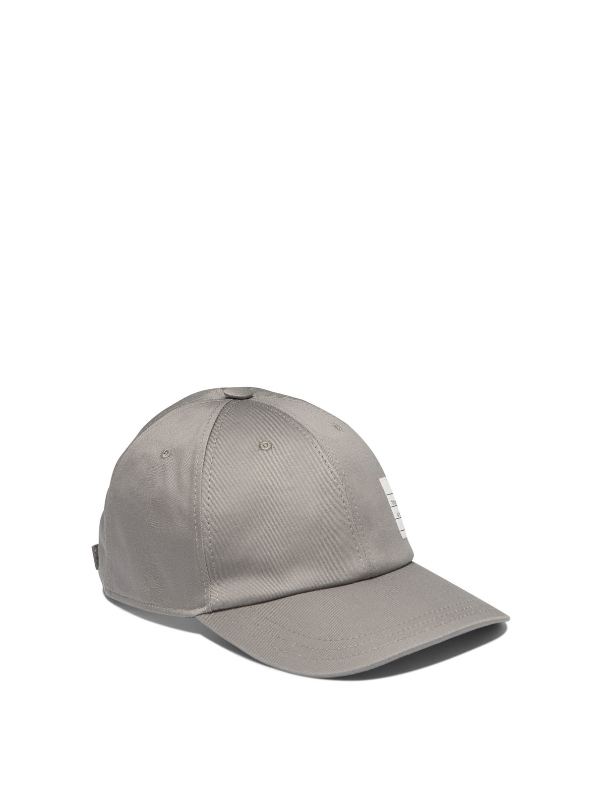 THOM BROWNE Gray Baseball Cap with Logo Patch for Men - FW24