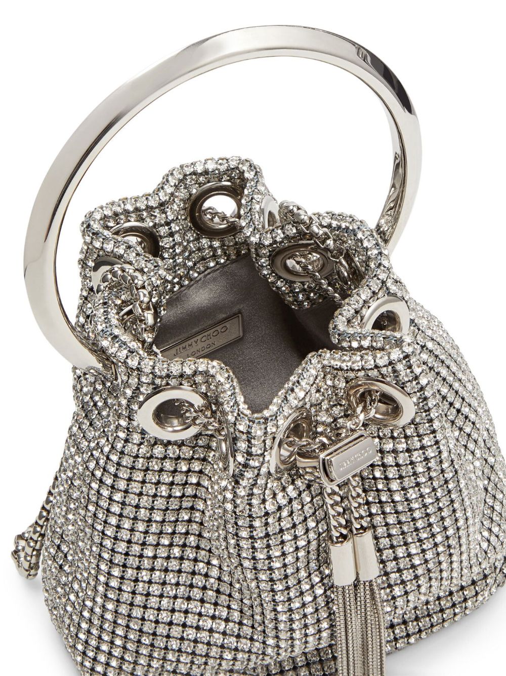 JIMMY CHOO Mini Crystal-Embellished Bucket Handbag