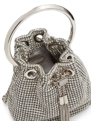 JIMMY CHOO Mini Crystal-Embellished Bucket Handbag