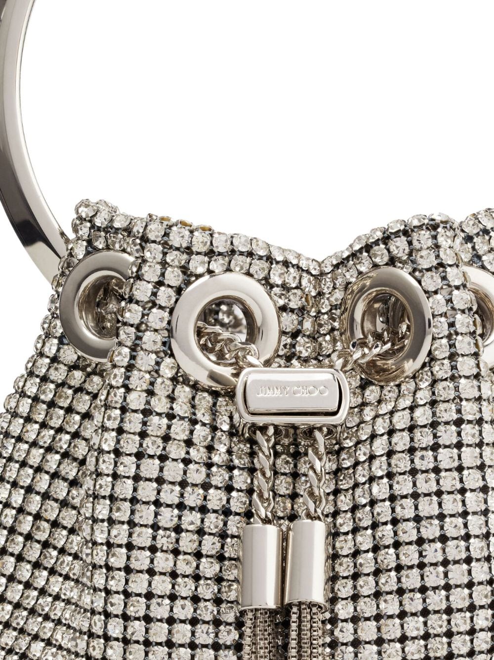 JIMMY CHOO Mini Crystal-Embellished Bucket Handbag