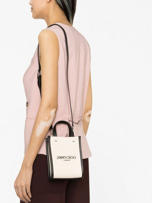 Mini Shopper Crossbody Bag with Logo Details in Neutral Shades