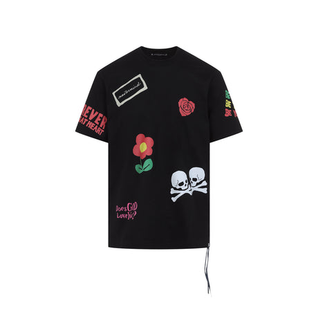 MASTERMIND JAPAN Hand Drawn Graphic Tee for Men - SS25 Collection