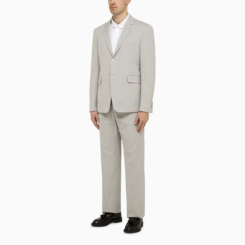 THOM BROWNE Light Grey Pinstripe Single-Breasted Men's Jacket