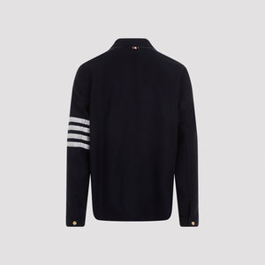 THOM BROWNE Luxury Wool-Cashmere Utility Jacket with Patch Pockets