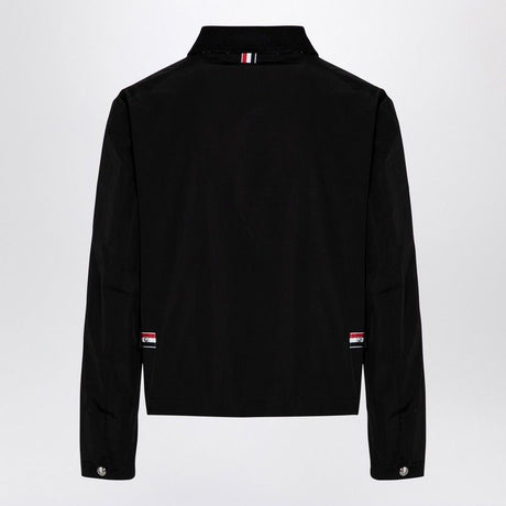 THOM BROWNE Elegant Black Tricolour Detailed Jacket